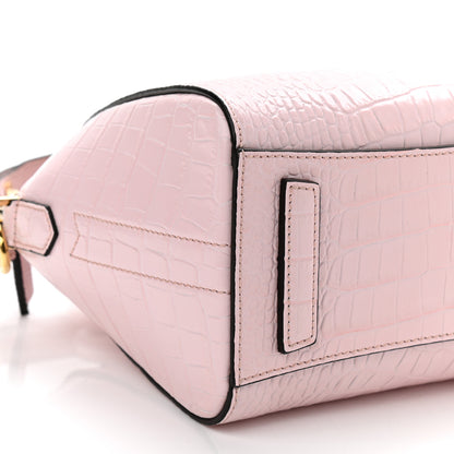 Givenchy Calfskin Crocodile Embossed Mini Antigona Pink 8 of 10