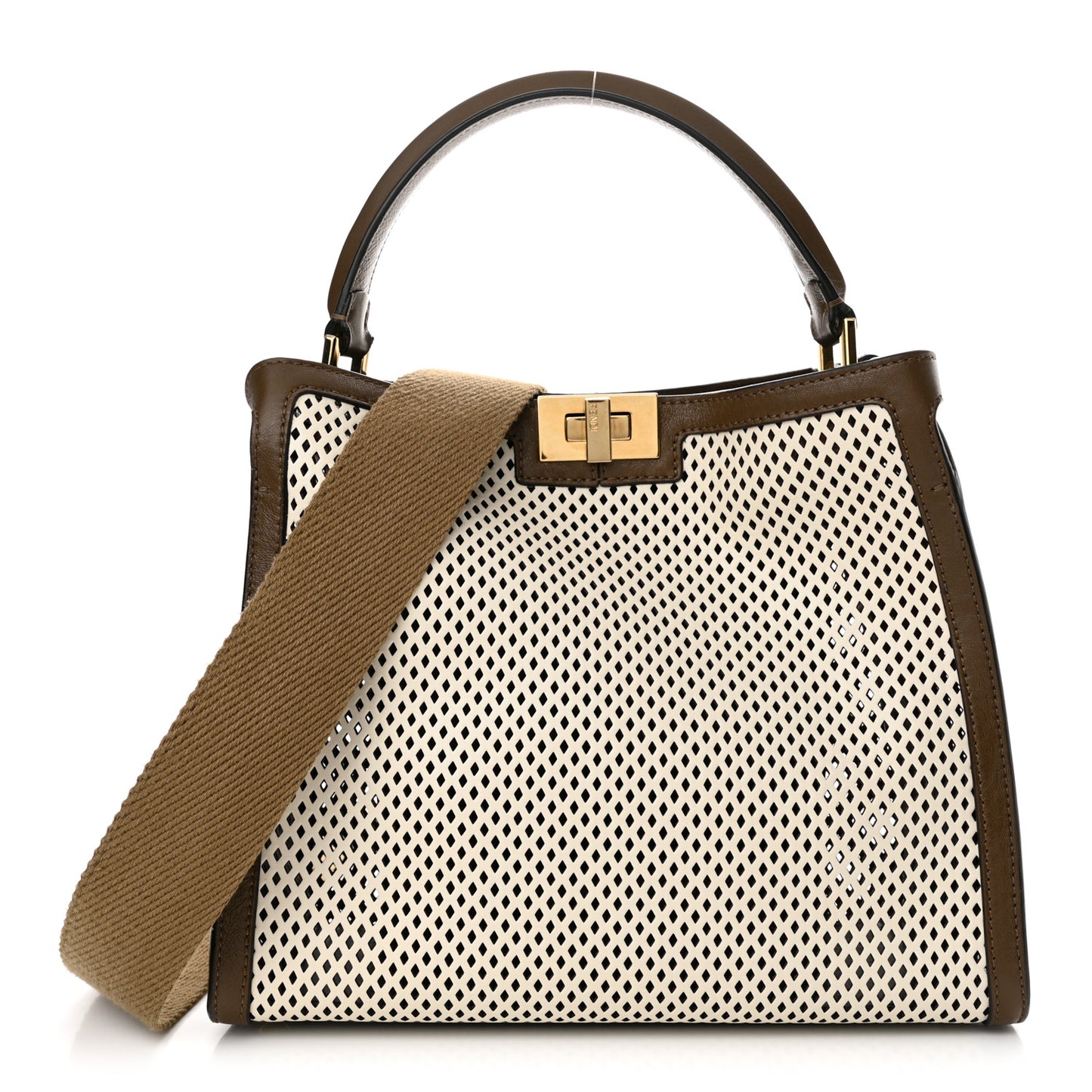 Vitello Liberty Glossy Lambskin Perforated Medium Peekaboo X-Lite White Ice Rust Maya