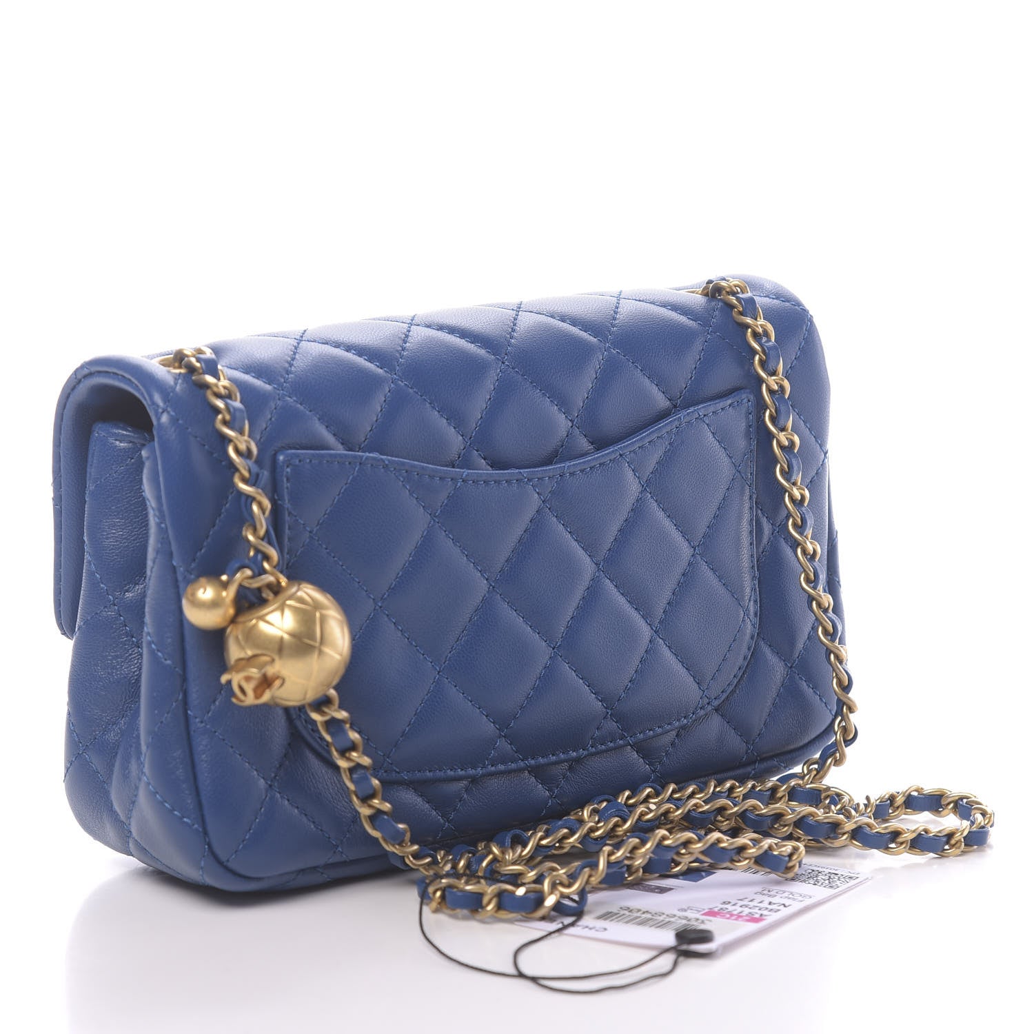 Chanel Lambskin Quilted Mini Rectangular Pearl Crush Flap Blue 3 of 11