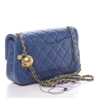 Chanel Lambskin Quilted Mini Rectangular Pearl Crush Flap Blue 3 of 11
