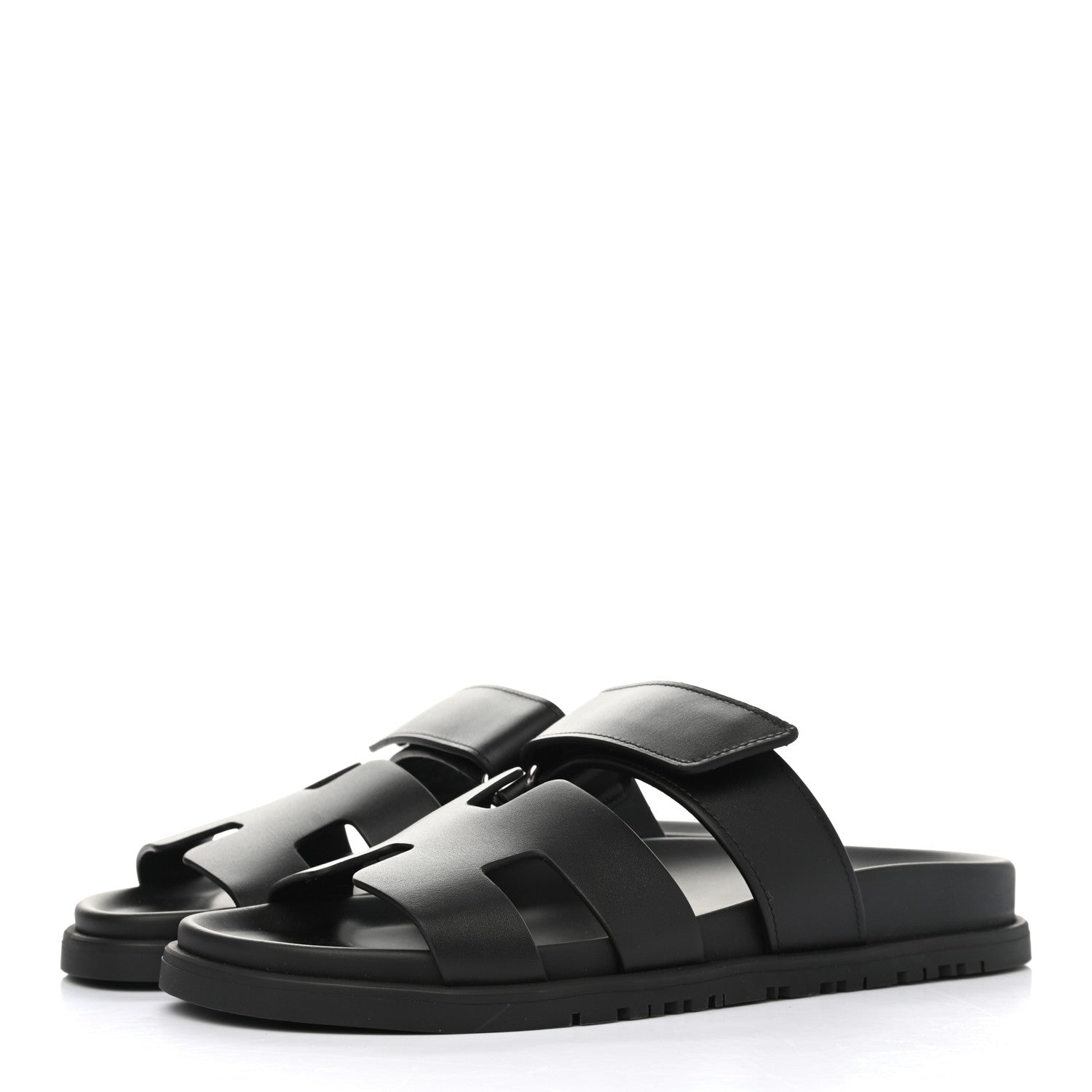Hermes Calfskin Womens Chypre Sandals 36 Black 3 of 9