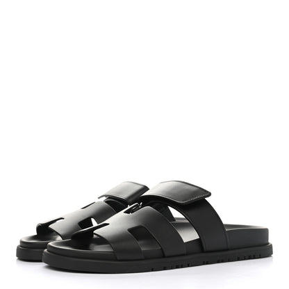 Hermes Calfskin Womens Chypre Sandals 36 Black 3 of 9