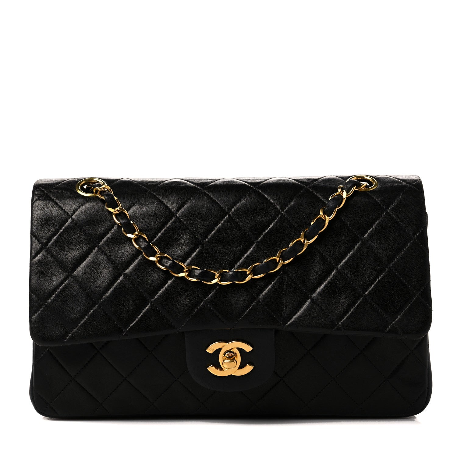 Chanel Lambskin Quilted Medium Double Flap Black 1 of 11