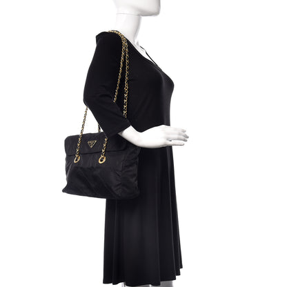 Prada Nylon Tessuto Impuntu Quilted Flap Shoulder Bag Black 2 of 12