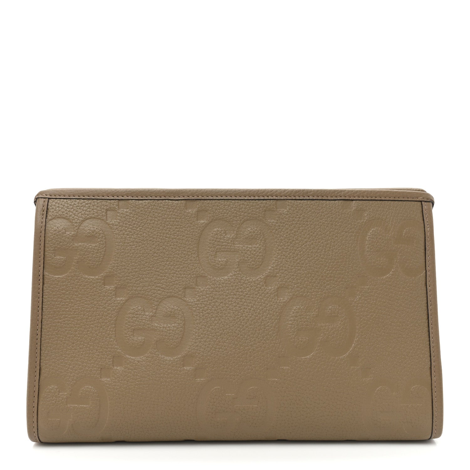 Gucci Piuma Calfskin Jumbo GG Embossed Pouch Good Taupe 1 of 13