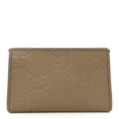 Gucci Piuma Calfskin Jumbo GG Embossed Pouch Good Taupe 1 of 13