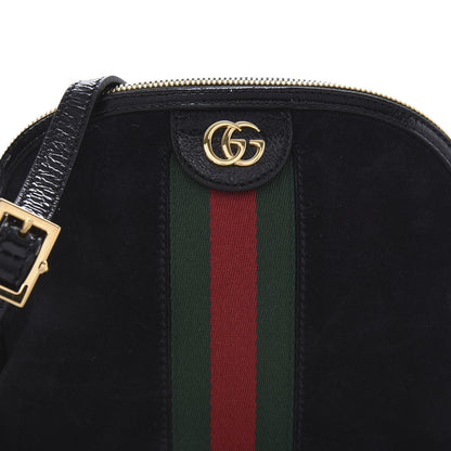 Gucci Suede Patent Web GG Small Ophidia Dome Shoulder Bag Black 10 of 10