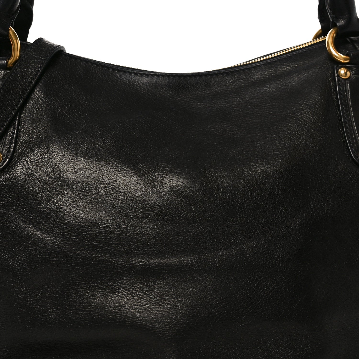 Prada Cervo Shine Tote Black 13 of 17