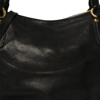 Prada Cervo Shine Tote Black 13 of 17