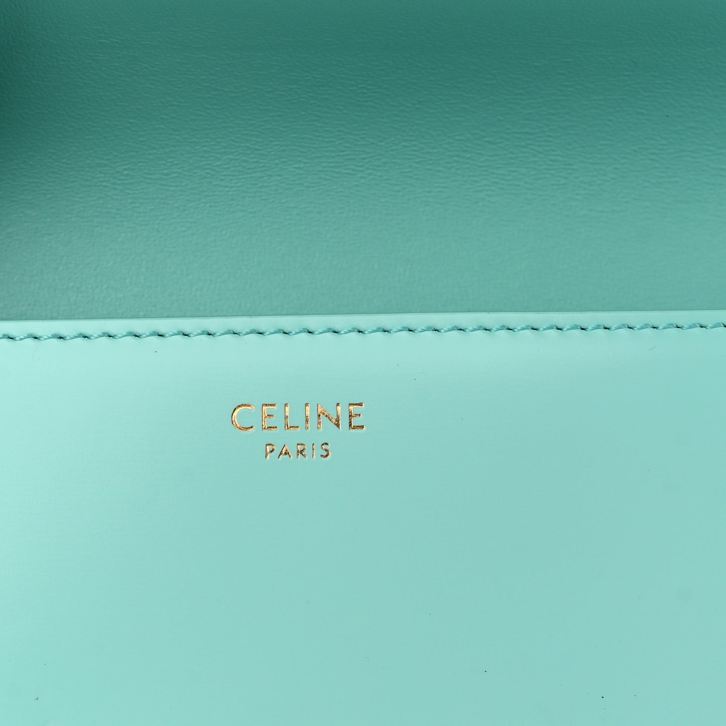 Shiny Calfskin Triomphe Shoulder Bag Turquoise