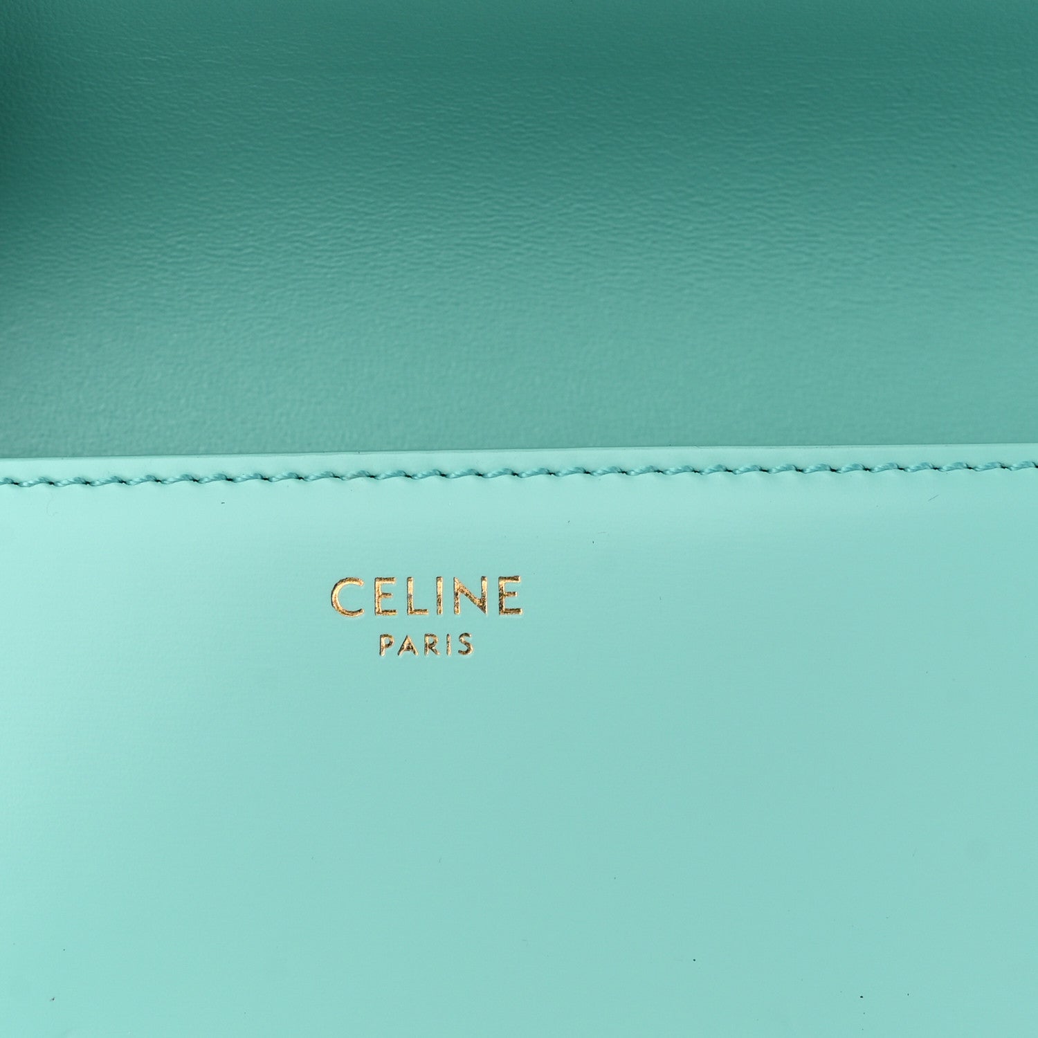 Celine Shiny Calfskin Triomphe Shoulder Bag Turquoise 6 of 11