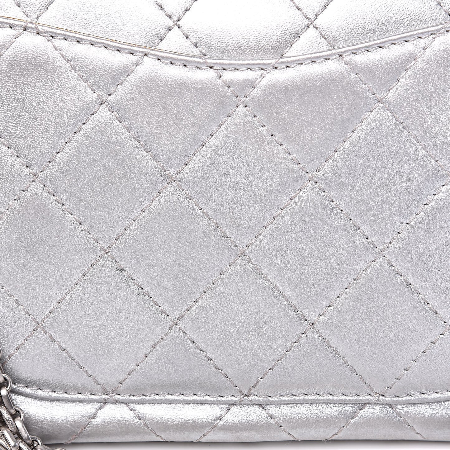 Metallic Lambskin Quilted 2.55 Reissue 227 Flap Silver