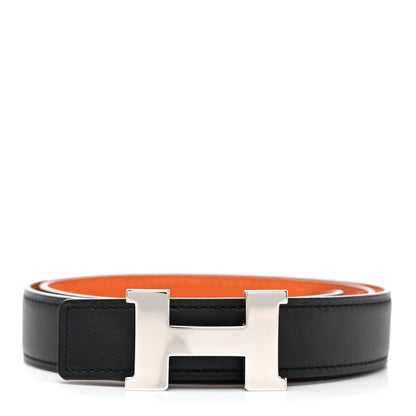 Hermes Swift Epsom 24mm Mini Constance H Belt 70 Black Orange 1 of 5