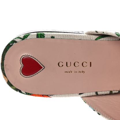 Gucci Canvas Flora Womens Princetown Slippers 40 White Multicolor 7 of 9