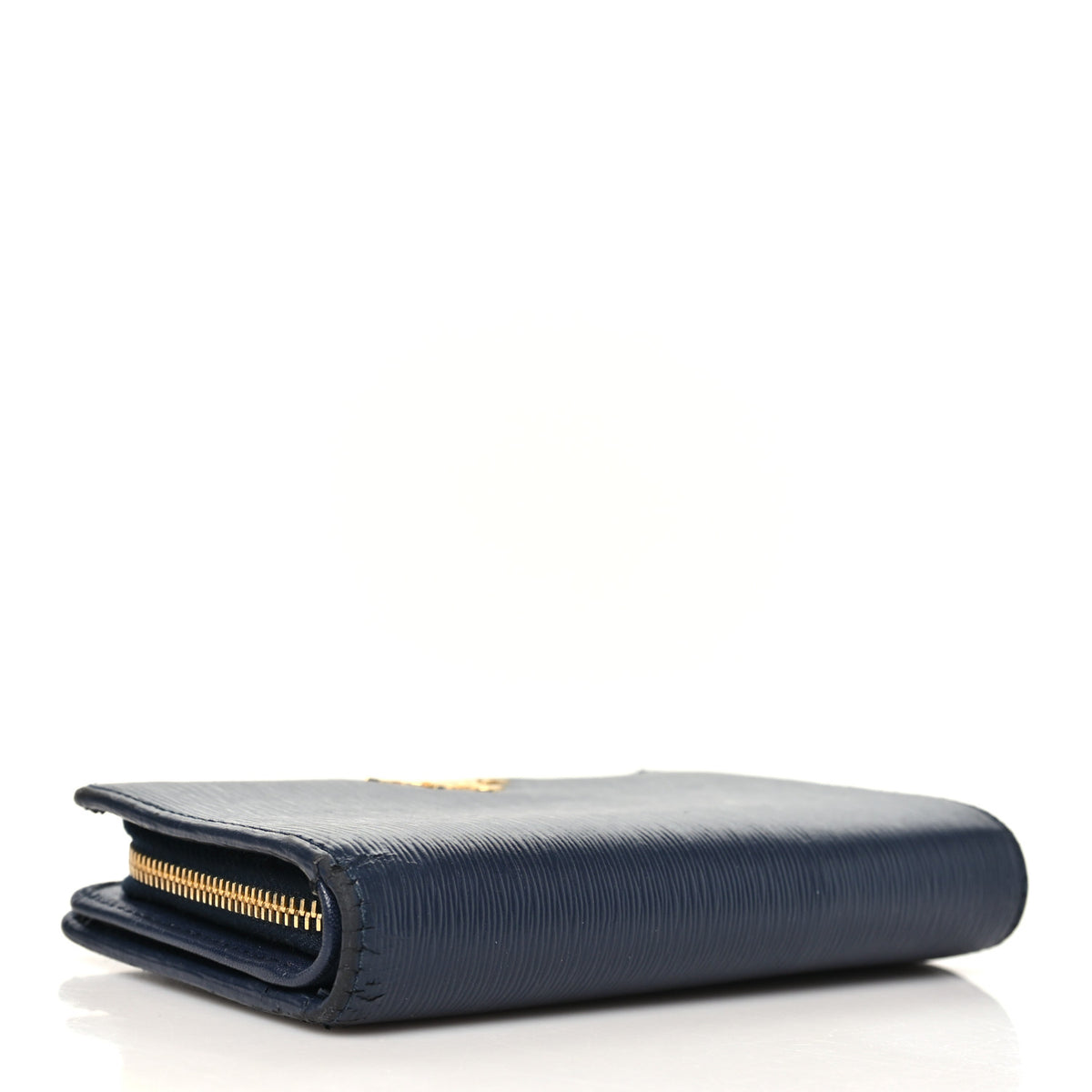 Prada Vitello Move Metal Compact Wallet Baltico 4 of 10