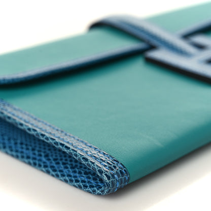 Hermes Swift Lizard Jige Elan Touch 29 Clutch Bleu Paon Mykonos 8 of 9