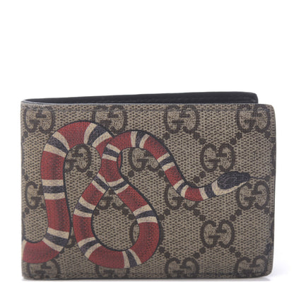 Gucci GG Supreme Monogram Kingsnake Bi-Fold Wallet Black 1 of 11