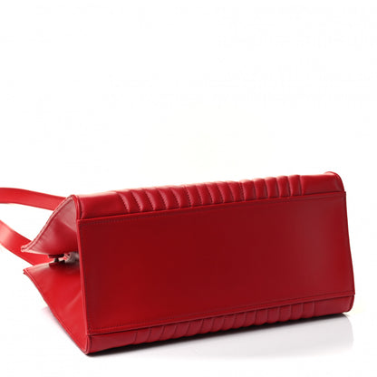 Prada Soft Calfskin Impunture Diagramme Tote Rosso 3 of 4