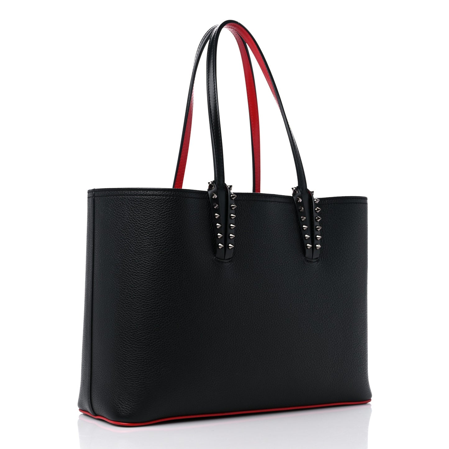 Calfskin Empire Spikes Small East West Cabata Tote Black