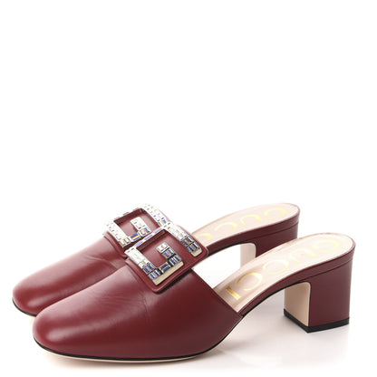 Gucci Malaga Kid Crystal Square G Madelyn Mules 39.5 Romantic Cerise 3 of 9
