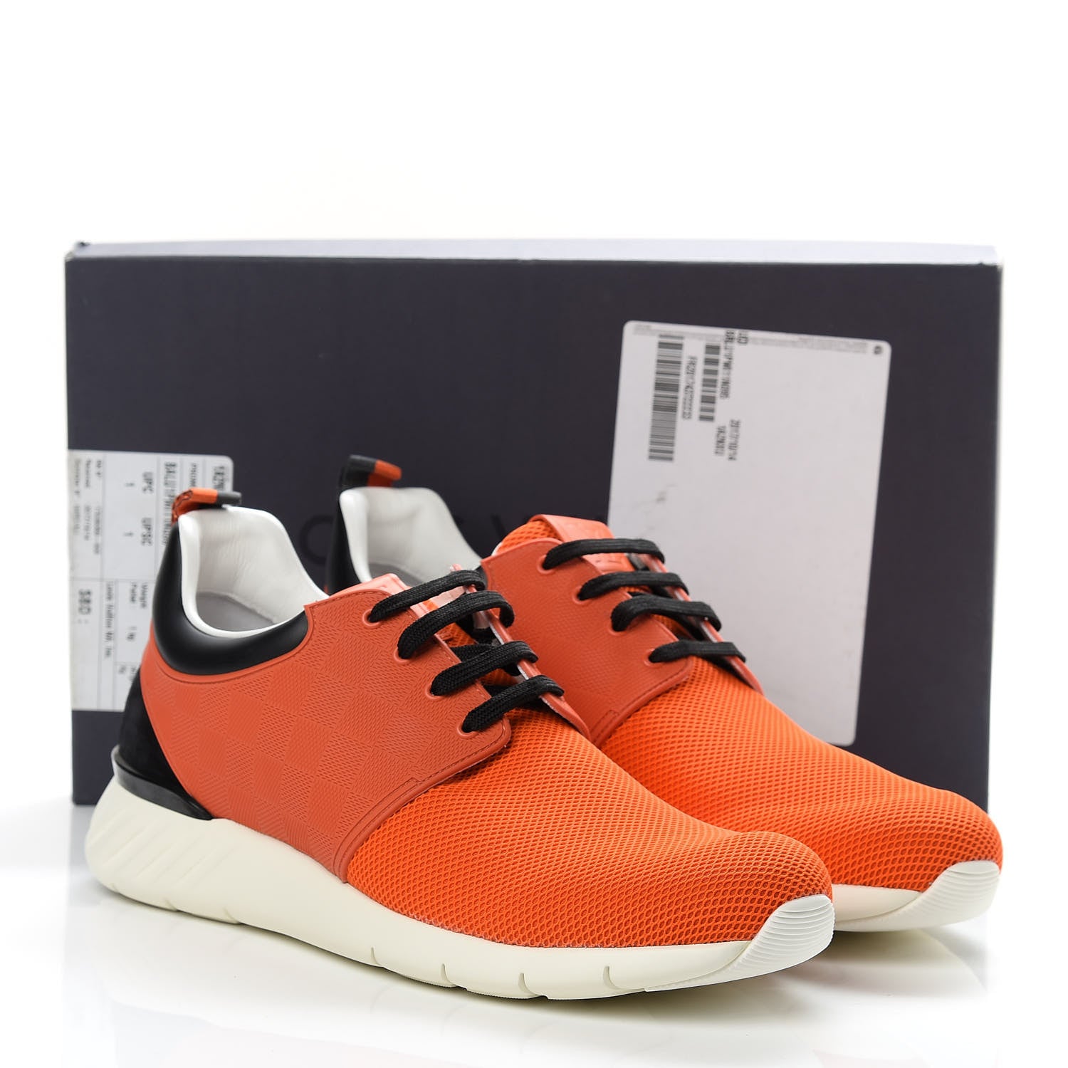 Louis Vuitton Rubber Mesh Suede Damier Fastlane Low Sneakers 9.5 Orange 8 of 8