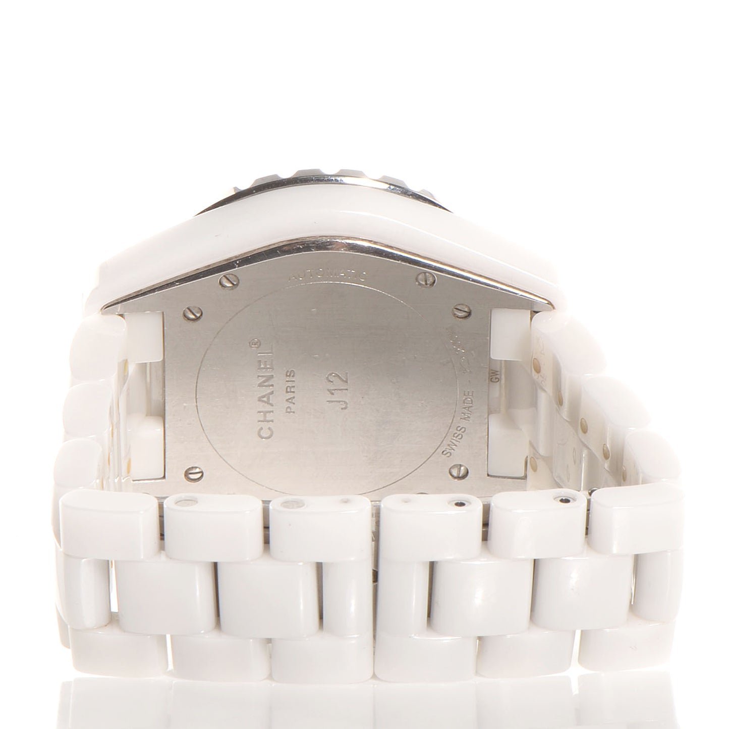 Stainless Steel Ceramic Diamond 42mm J12 Quartz Watch White