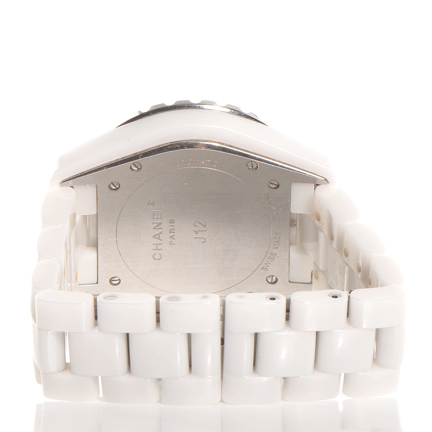Chanel Stainless Steel Ceramic Diamond 42mm J12 Quartz Watch White 3 of 5