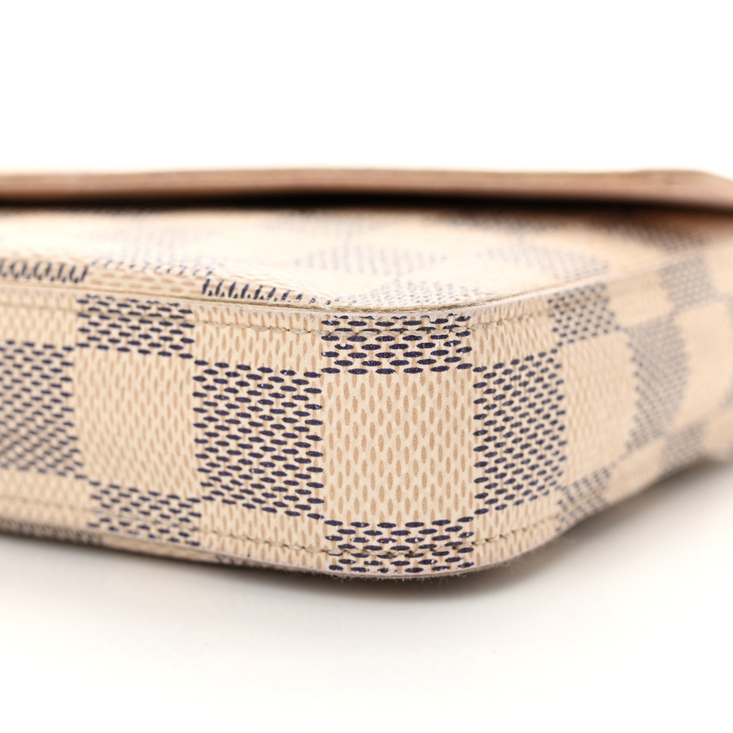 Damier Azur Pochette Felicie Chain Wallet Rose Ballerine