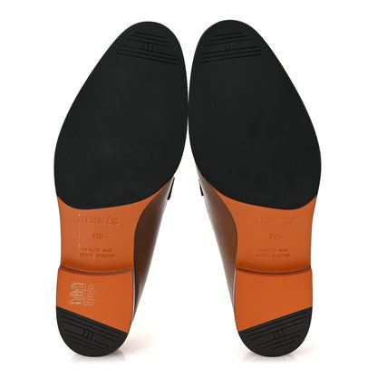 Hermes Calfskin Mens Monterey Loafers 41.5 Marron Teck 7 of 13