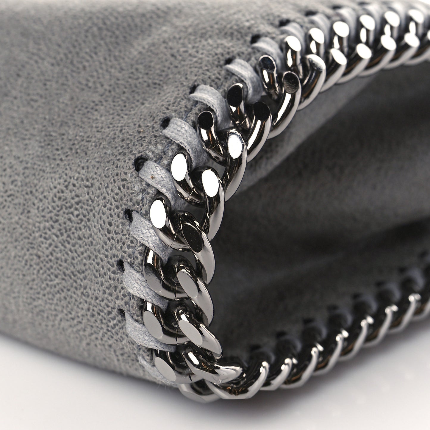 Shaggy Deer Mini Falabella Fold Over Tote Light Grey