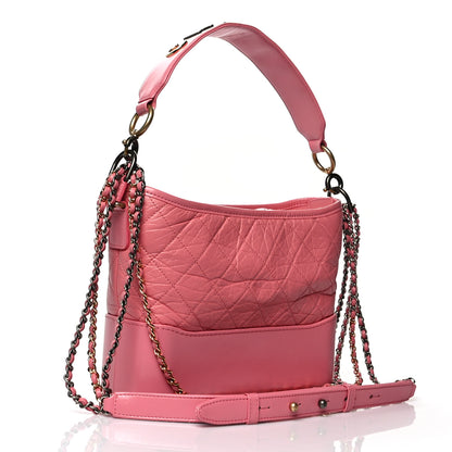 Chanel Aged Smooth Calfskin Quilted Medium Gabrielle Logo Hobo Pink 3 of 12