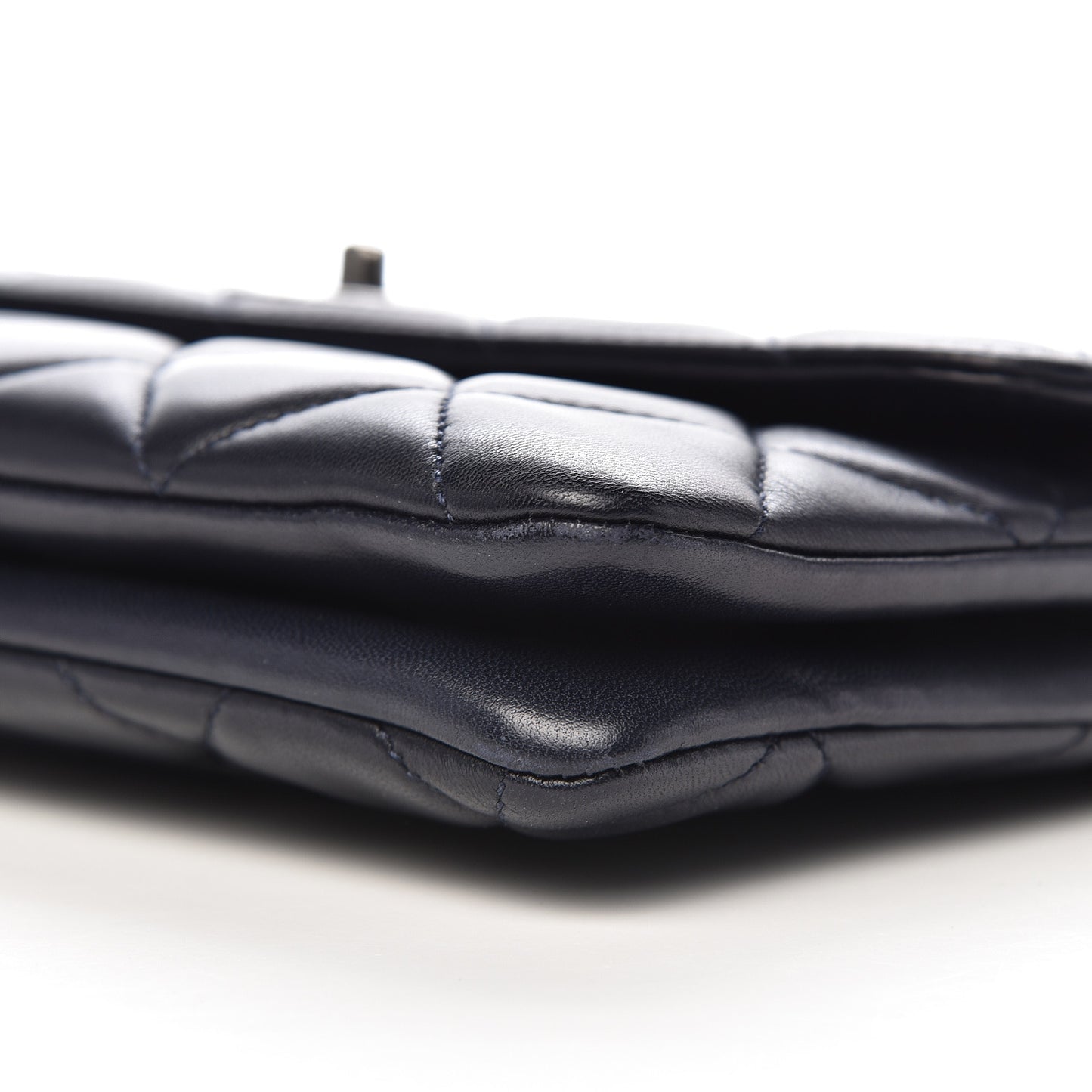 Lambskin Quilted Medium Trendy CC Flap Navy Blue