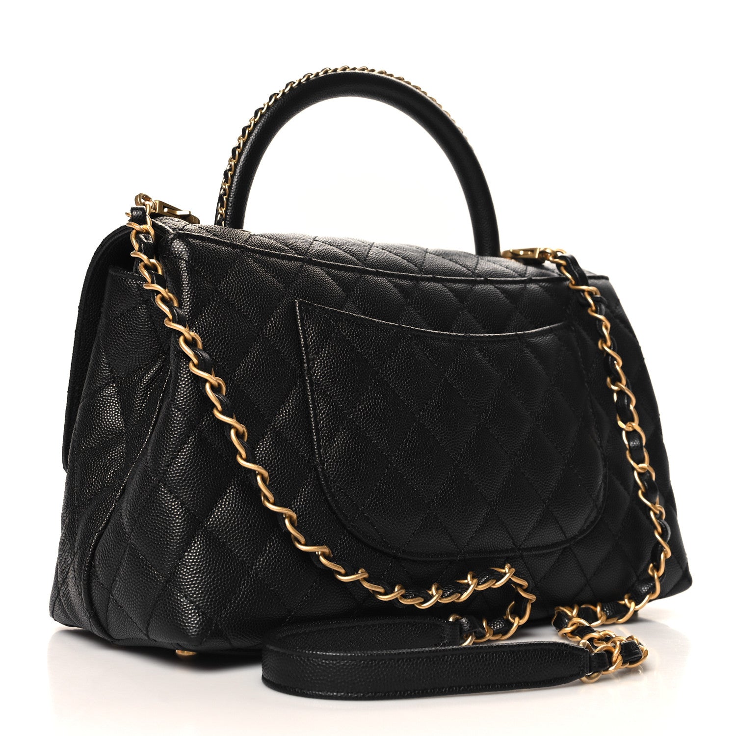 Chanel Caviar Quilted Small Coco Chain Handle Flap Black 3 of 11