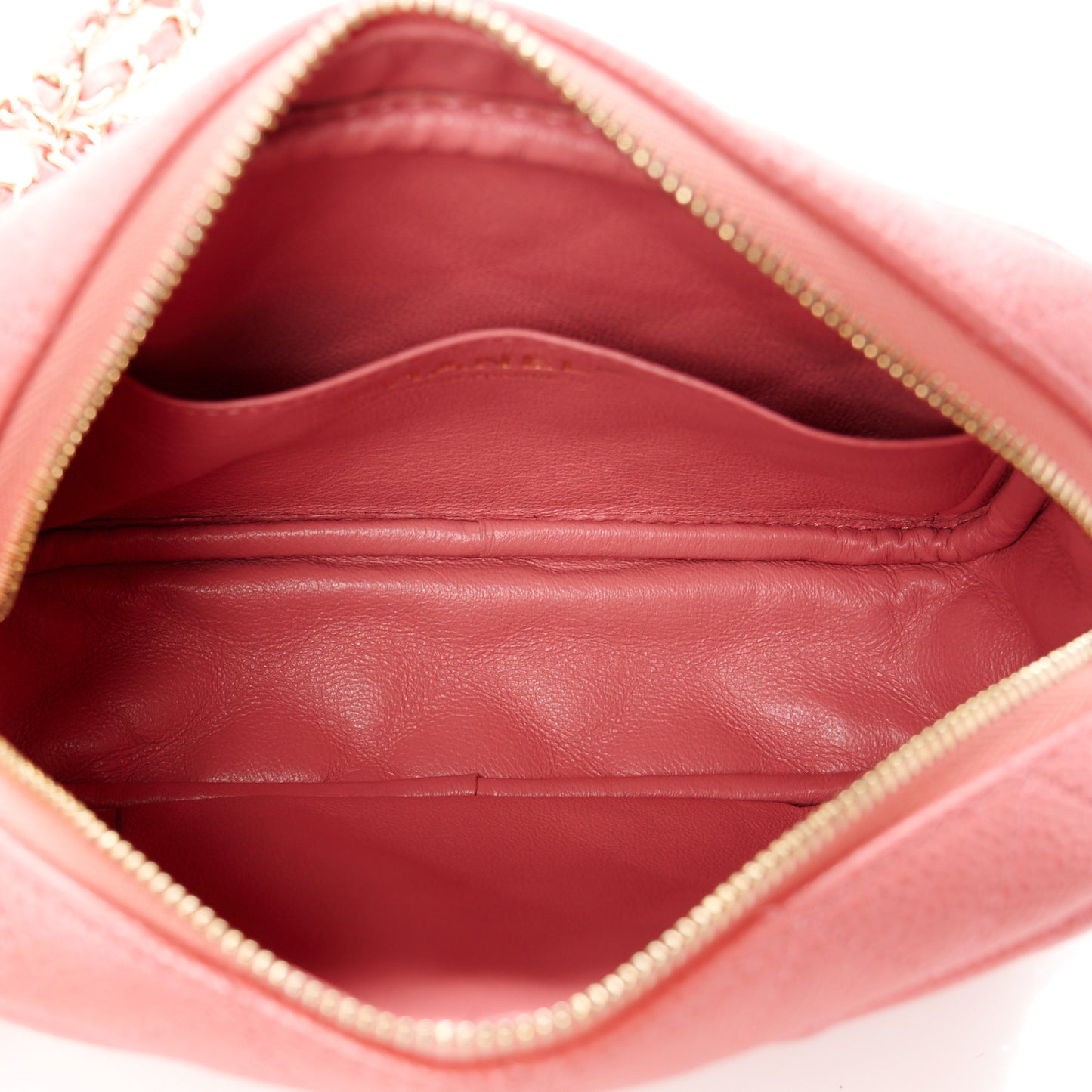Iridescent Caviar Small Timeless Camera Case Coral