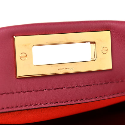 Fendi Vitello Seta Shiny Nappa Vitello Mirror Crystal Monster Eyes Medium Peekaboo Iconic Satchel Amarena Fiamma 9 of 14