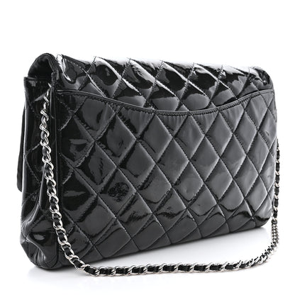 Chanel Patent Quilted Clutch with Chain Flap Black 3 of 10