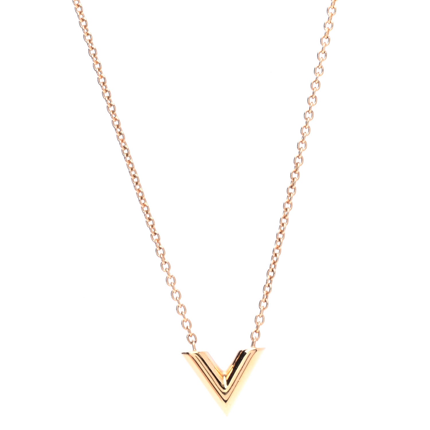 Louis Vuitton Essential V Necklace Gold 1 of 4