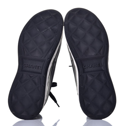 Chanel Velvet Calfskin Mixed Fibers CC Sneakers 40 Black 5 of 9