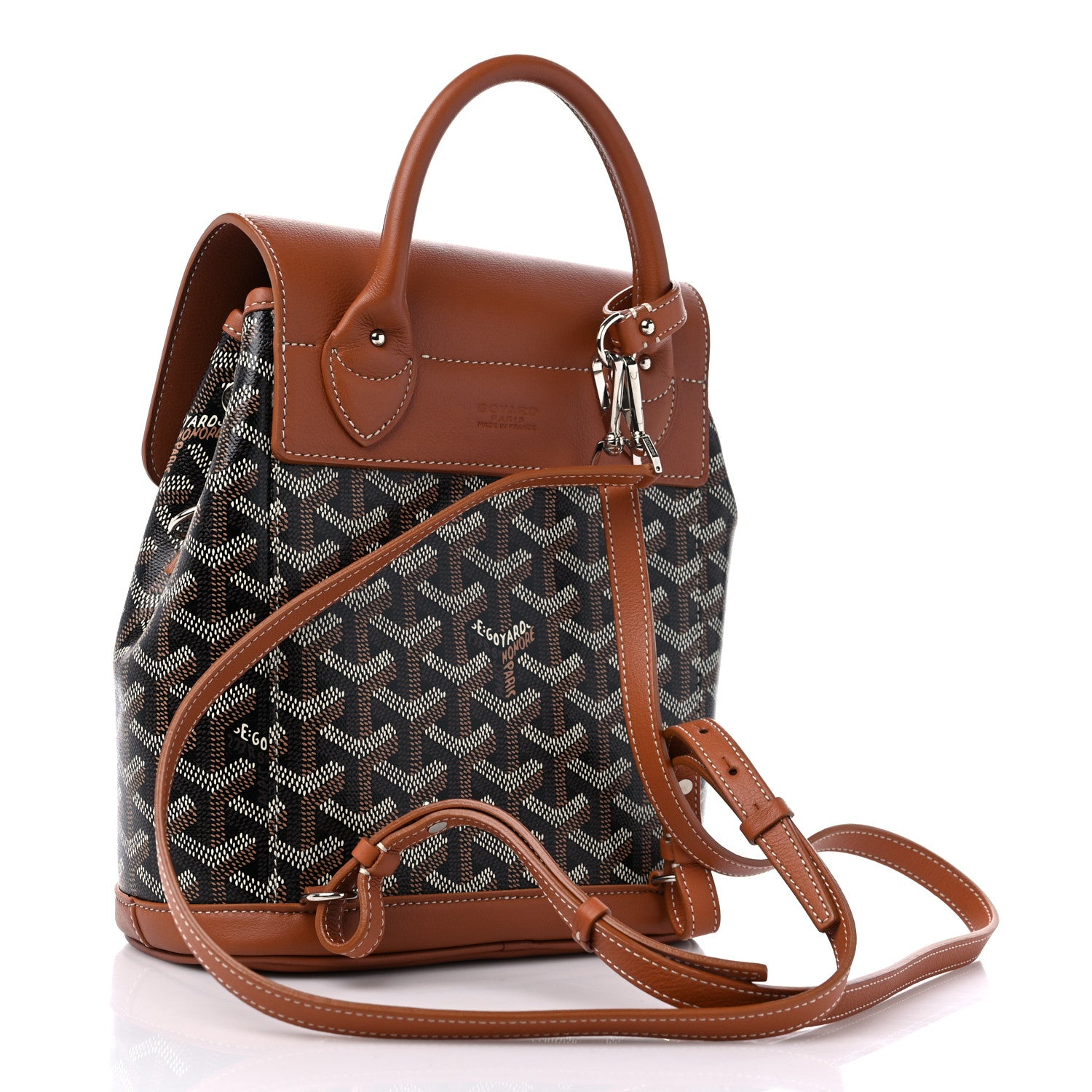 Goyard Goyardine Calfskin Mini Alpin Backpack Black Gold 3 of 9