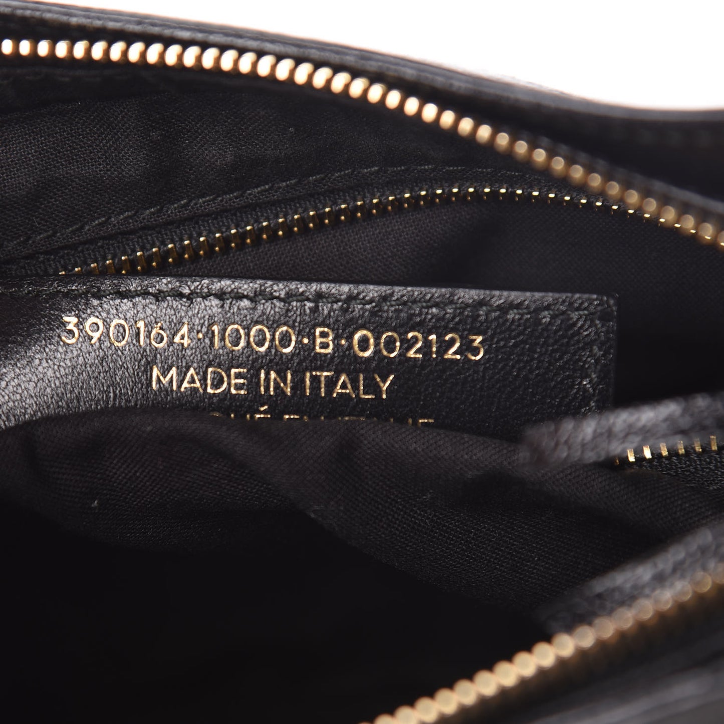 Chevre Gold Metallic Edge Hardware Hip Black