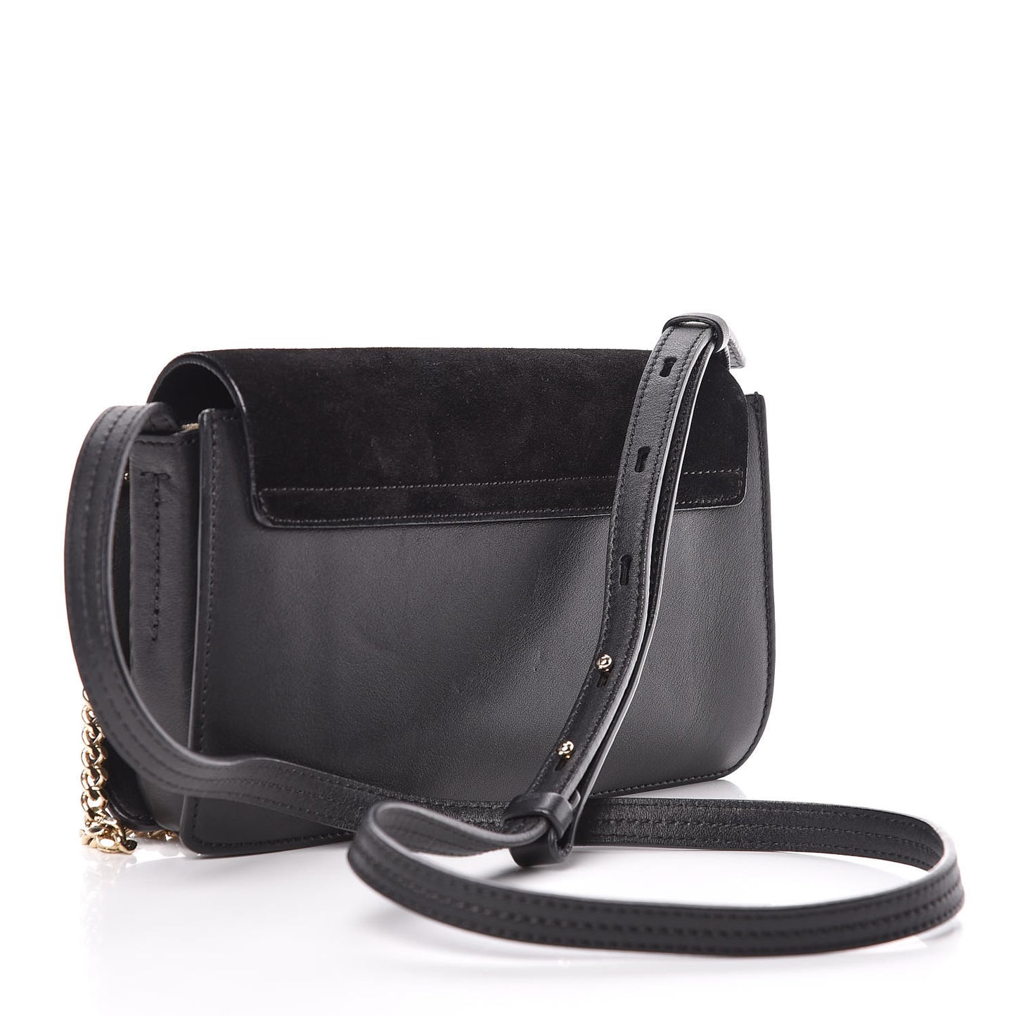 Suede Calfskin Small Faye Shoulder Bag Black