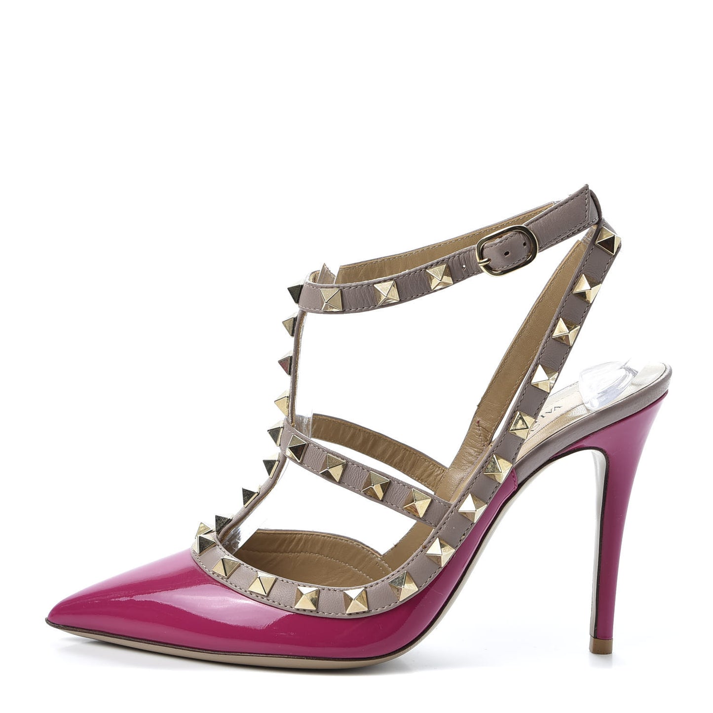 Patent Rockstud Ankle Strap 100mm Pumps 36 Ninphea Poudre