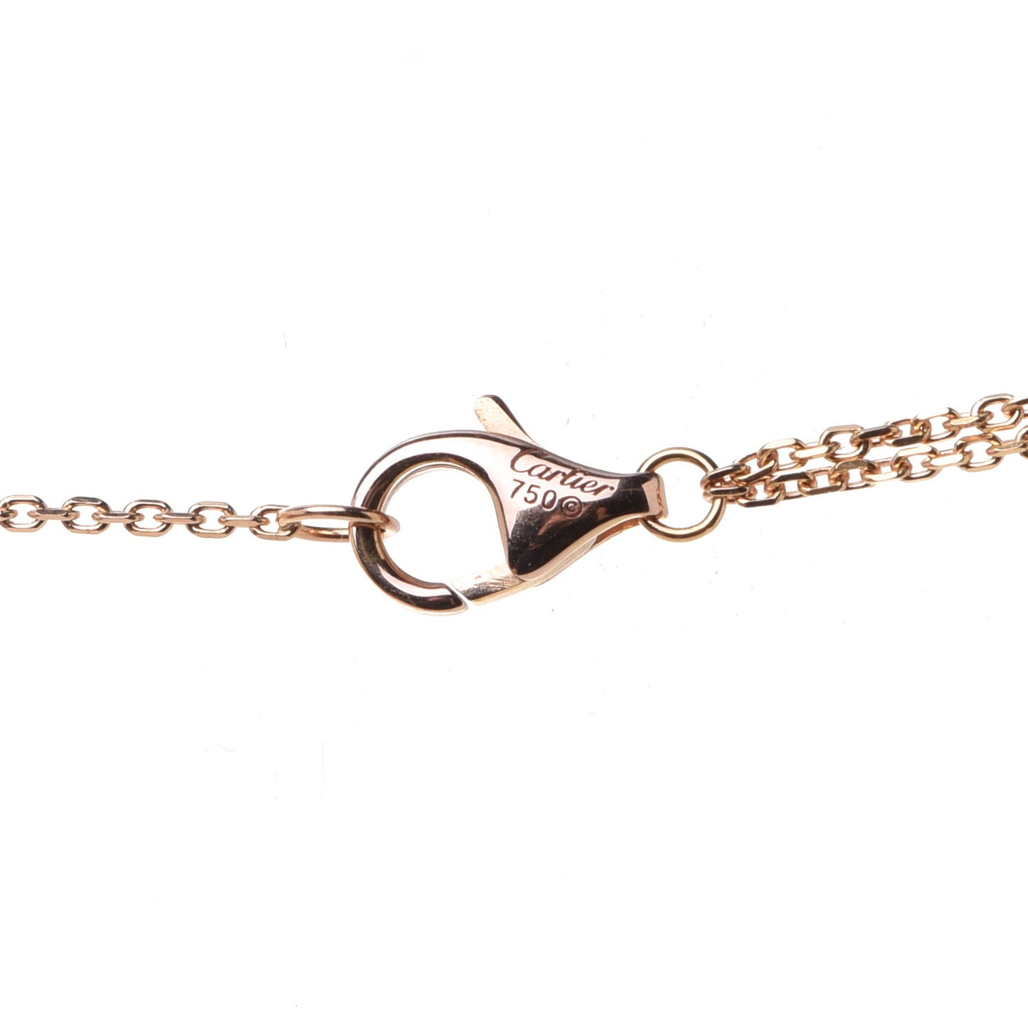 18K Pink Yellow White Gold Trinity Double Chain Pendant Necklace