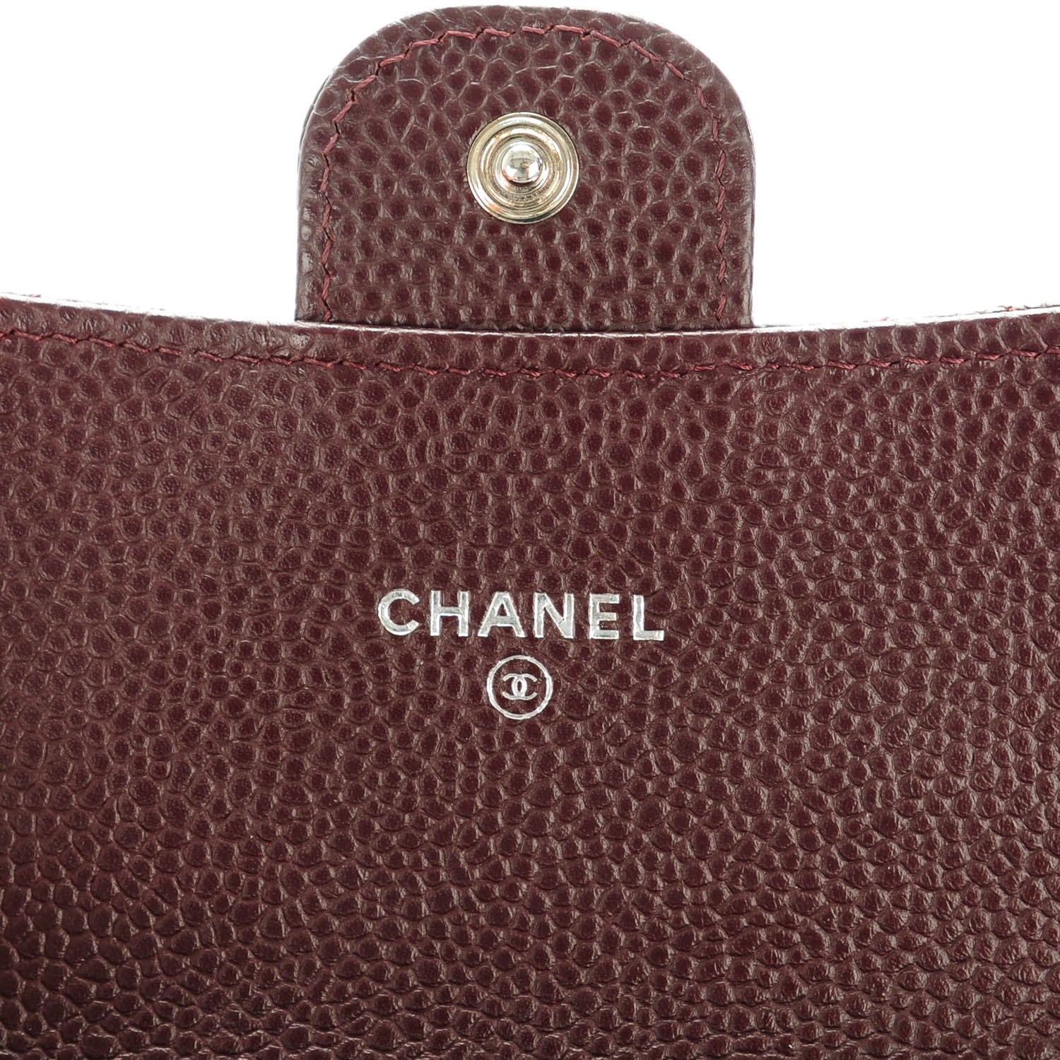 Chanel Caviar Quilted Small Flap Wallet Burgundy 6 of 8