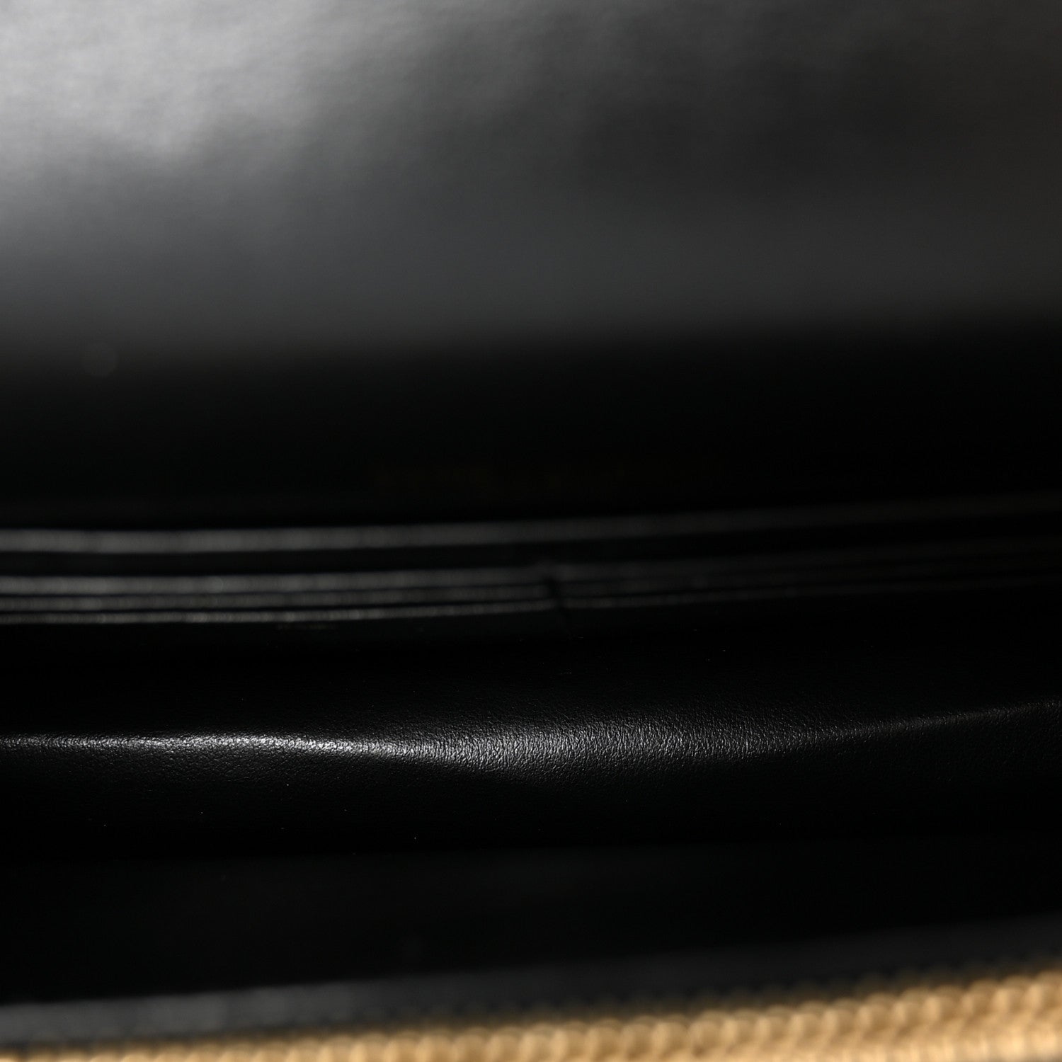 Saint Laurent Calfskin Crocodile Embossed Monogram Sunset Top Handle Chain Wallet Black 7 of 16