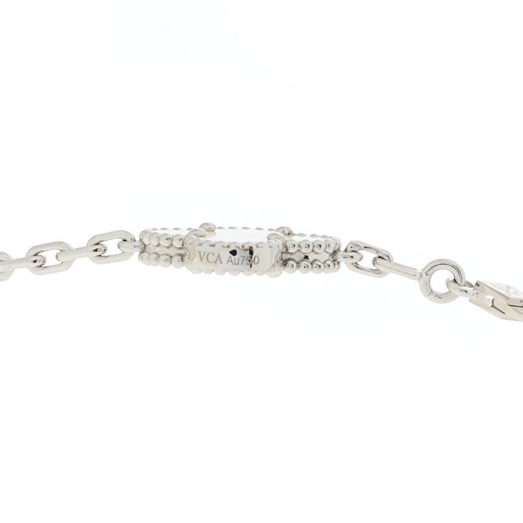 Van Cleef & Arpels 18K White Gold Mother of Pearl 10 Motifs Vintage Alhambra Necklace 5 of 9