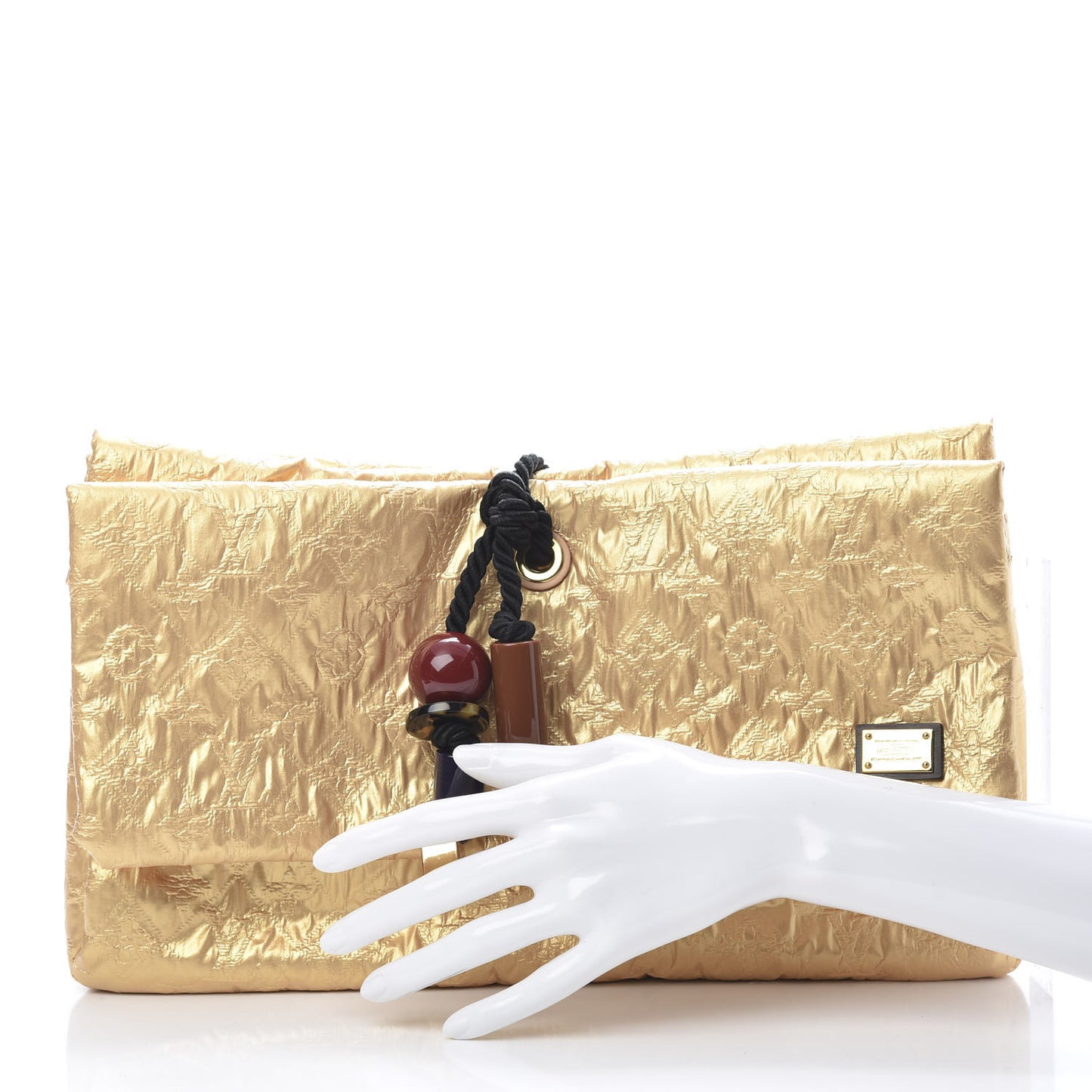 Jacquard Quilted Monogram Limelight African Queen Clutch Masai