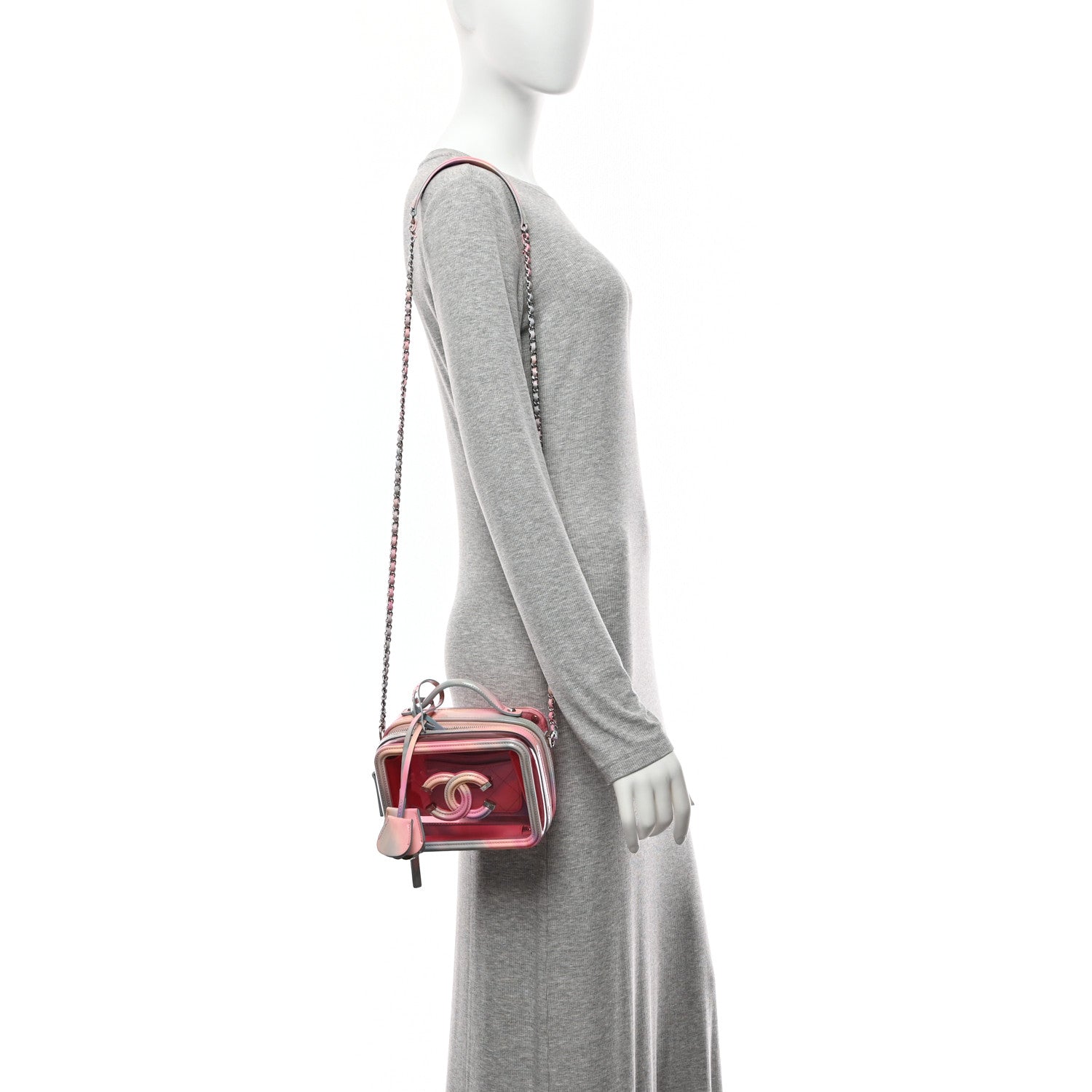 Chanel PVC Lambskin Filigree Small CC Filigree Vanity Case Pink Multicolor 2 of 10