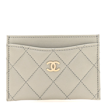 Chanel Lambskin Quilted Card Holder Grey 1 of 9