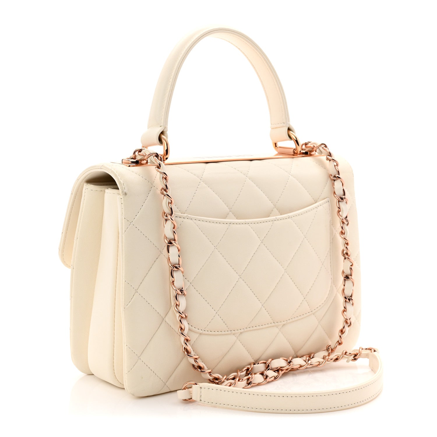 Chanel Lambskin Quilted Small Trendy CC Dual Handle Flap Bag White 3 of 10